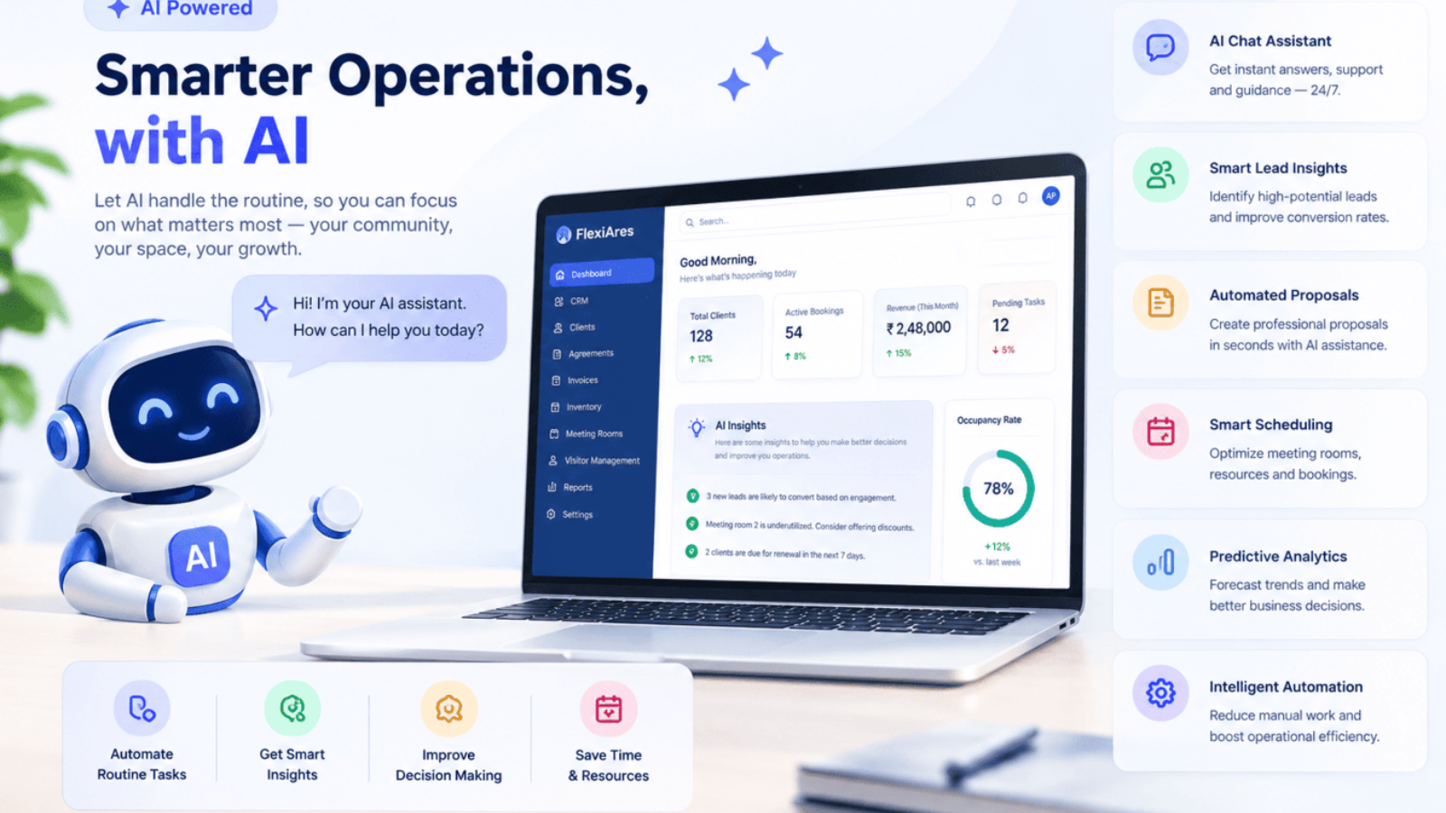 AI lead scoring, quality classification, and next-step recommendations in FlexiAres