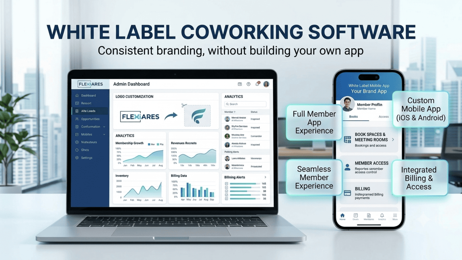 Branded member mobile app experience on FlexiAres