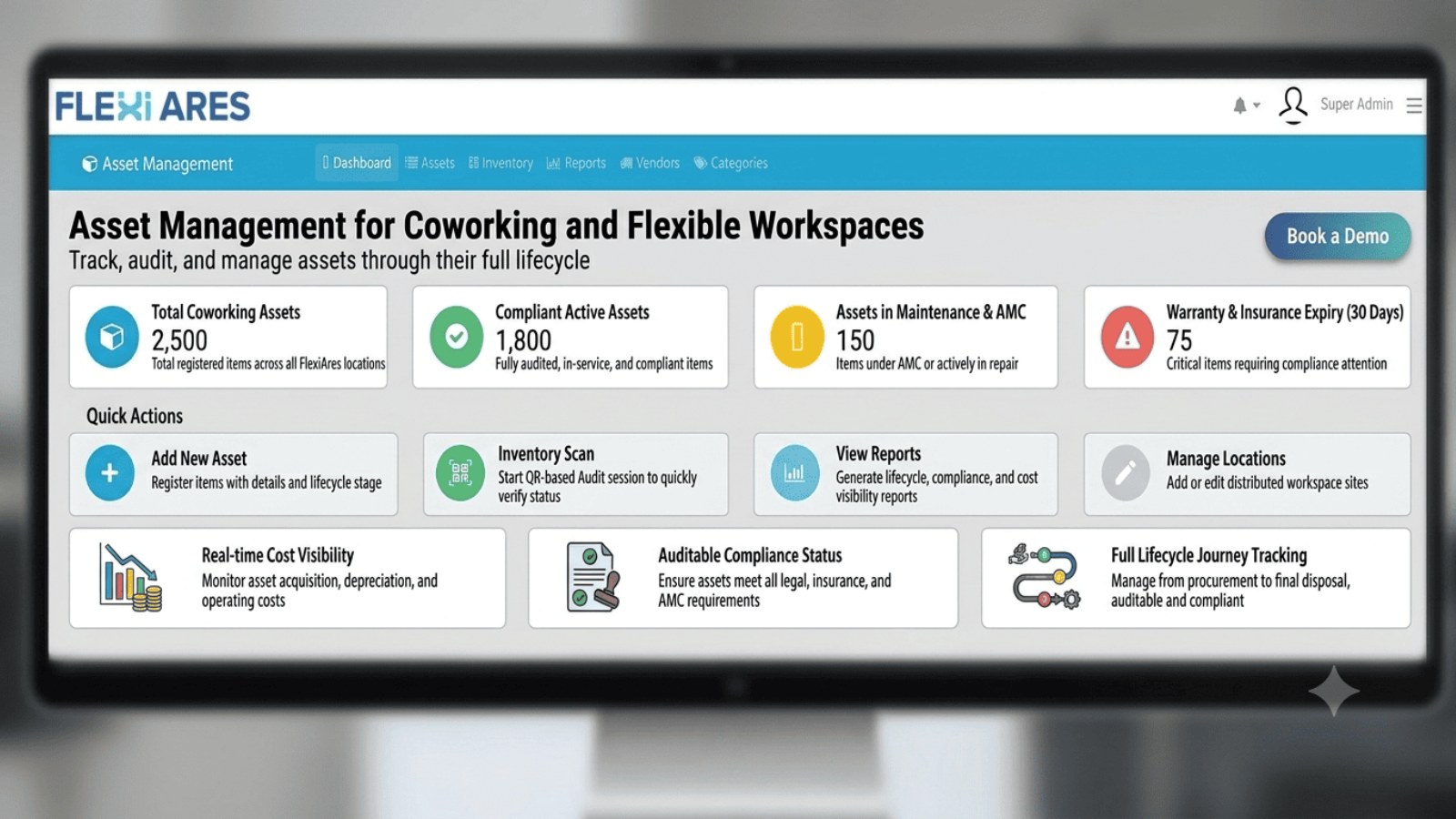 Asset management dashboard in FlexiAres