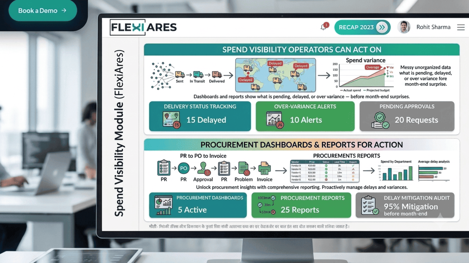 Purchase requests and vendor management in FlexiAres